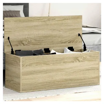 Produktbild von Truhen und Aufbewahrungsboxen für den Außenbereich, Sitzhocker, Sonoma-Eiche 90 x 35 x 35 cm aus Spanplatte