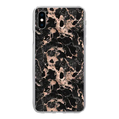 Produktbild von MuchoWow® Handyhülle Schutzhülle Hülle für iPhone Xs Marmor - Rose - Muster - Chic Silikon Softcase Handy Hülle - Handytasche