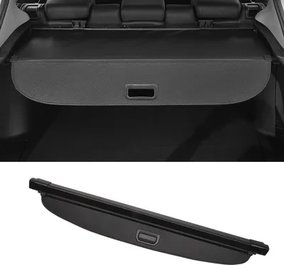 Image de Cache-Bagages Rétractable Pour Bmw X5 2007-2018 Étagère De Coffre Arrière Étagère De Bagages Écran De Sécurité Pare-Soleil, Toile, Fibre De Carbone Noire