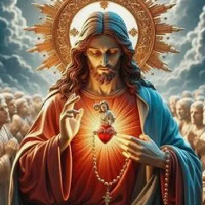 Image de Peinture par numéros, Jésus Miséricordieux, 40x50 cm, sur cadre, créative