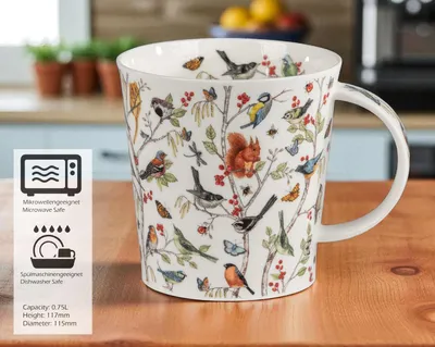 Produktbild von DUNOON Jumbo Becher Benmore Secret Wood 750 ml Bone China Kaffeetasse - Teetasse