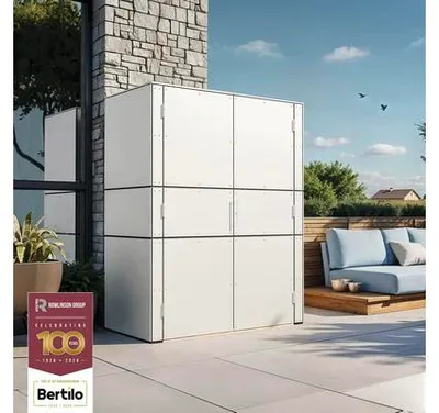 Obrázek produktu pro Zahradní skříň Bertilo HPL Highboard 155 x 75 x 193 cm bílá
