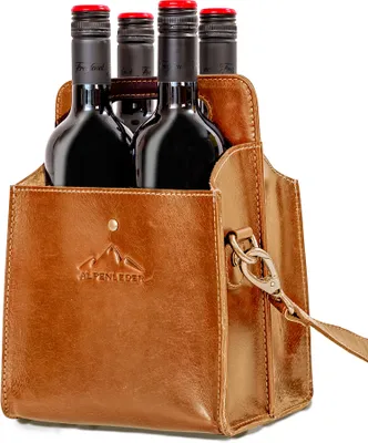 Produktbild von Alpenleder CG6012 Getränketasche WEINVIERER terra