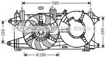 Produktbild von PRASCO FT7573 Lüfter Motorkühlung Kühlerlüfter für FIAT Doblo Cargo (223) Wasserkühler