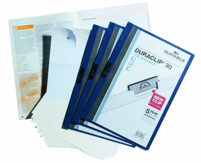 Produktbild von DURABLE Bewerbungsset DURACLIP® PROFI 30 A4, 258607 dunkelblau