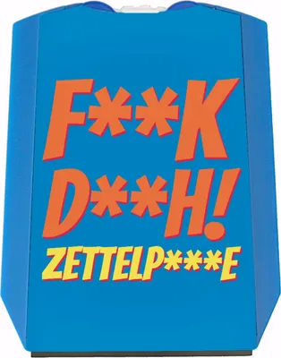 Produktbild von Parkscheibe mit Spruch: F**k D**h! Zettelp***e mit 2 Einkaufswagenchips