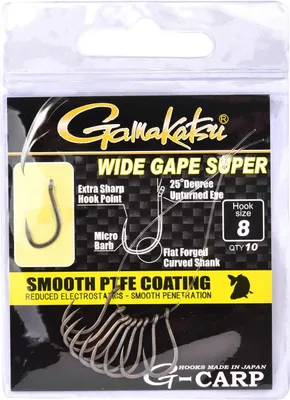 Produktbild von Gamakatsu Wide Gape Super Hook - 10 Karpfenhaken, Größe:8