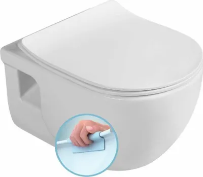 Zdjęcie produktu dla BRILLA WC wiszące, bez rantu, 36,5x53 cm, biały