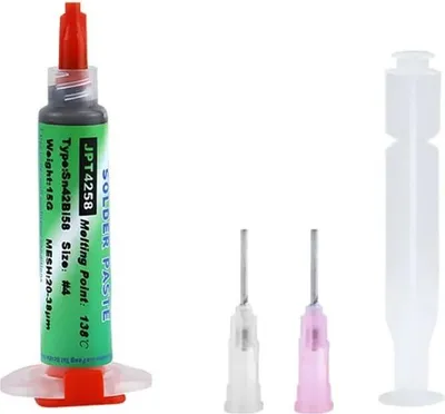 Produktbild von 20g bleifreies Lötpaste, Sn42 Bi58 Spritzenlötpaste Flussmittel, bleifrei Lötflussmittel-Zinnpaste, Niedrige Temperatur 138 Grad, für BGA SMT SMD Lötzinn