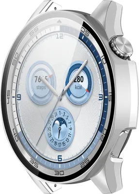Immagine prodotto di Per Huawei Watch GT 5 46mm Custodia PC orologio in plastica + vetro duro protettivo argento