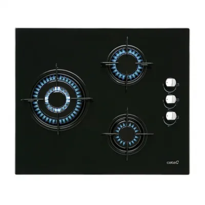Obrázok produktu pre CATA CIB 6021 BK, Čierna, Vstavaný, Plynový, Sklo, 3 zone(s), 3 zone(s)