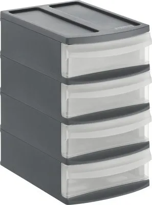Produktbild von Rotho Schubladenbox Tower Systemix XS 4 Schübe anthrazit