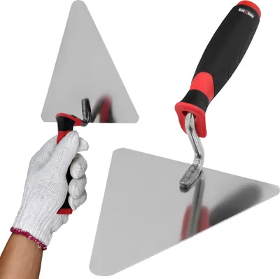 Produktbild von KOTARBAU® Edelstahl Dreieckskelle 160 mm x 125 mm Maurerkelle mit Kunststoffgriff Stukkateurkelle Putzkelle Stukkateurspachtel unabdingbar für Mauerer