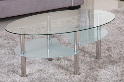 Produktbild von HOOZ Couchtisch 98x55cm Klarglas mit sandierter Ablage