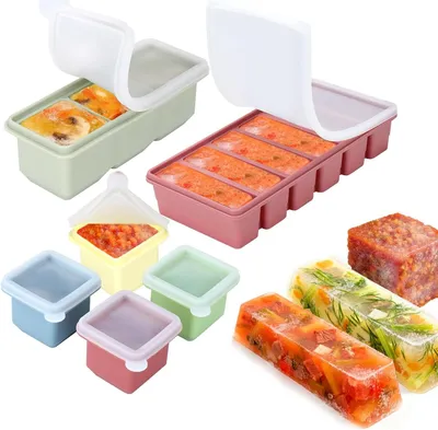 Obrázok produktu pre Formičky na mrazenie – sada 6 kusov – 125 ml – silikónové – bez BPA – vhodné do mrazničky