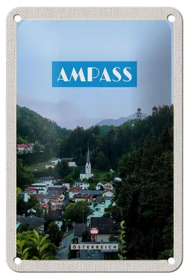 Produktbild von Blechschild Reise 12x18cm Ampass Österreich Tal Altstadt Natur Schild