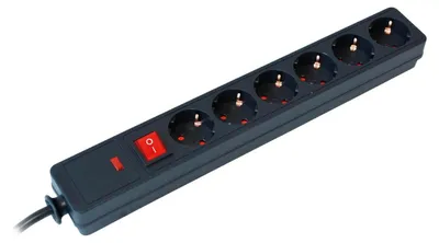 Produktbild von Verteiler 6X2P+E 1.5M Schwarz Commel