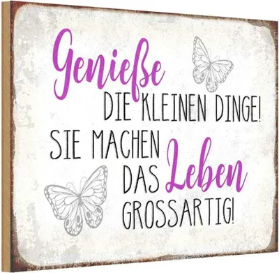 Produktbild von vianmo Holzschild 20x30 cm genieße kleine dinge das Leben Dekoration