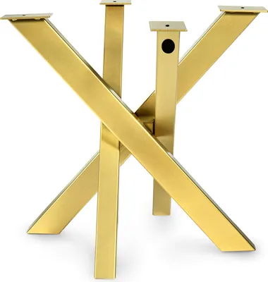 Produktbild von Magnetic Mobel Tischgestell für Glasplatten (Golden, 77x77xH71 cm) Orion Design Kreuzgestell Tischkufen Stahl Tischbeine Metall