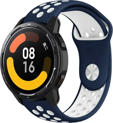 Produktbild von Strap-it Xiaomi Watch S1 Sportarmband (Blau/Weiß)