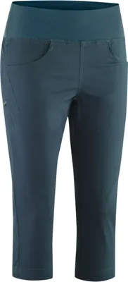 Dunkelblaue 3/4-Hosen für Damen von Edelrid; geeignet für Klettern und Bouldern.