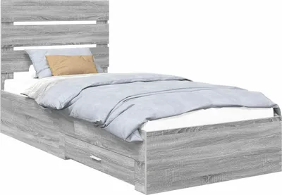 Obrázok produktu pre Rám postele vidaXL s čelom, farba sonoma, 100 x 200 cm, drevotrieska