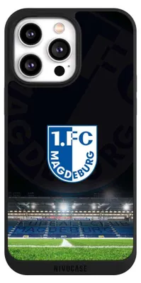Produktbild von NIVOCASE Handyhülle für Apple iPhone 14 Pro Max  Hülle NIVOpure Case Schwarz Stadion 1. FC Magdeburg 1. FCM