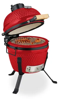 Image de Gril Kamado - Barbecue - Barbecue en céramique - Barbecue au charbon de bois - Cuisine extérieure - Vert - Ø 32 cm