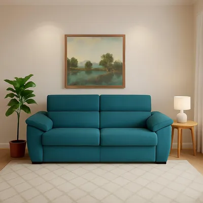 Immagine prodotto di Seui - Divano Letto 2 Posti, 185x95 cm Azzurro, Sfoderabile  Italy