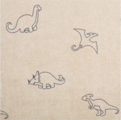 Produktbild von Frotteestoff Meterware Stretch Dinosaurier beige 1,50m
