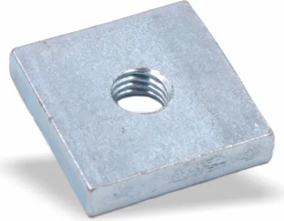 Produktbild von Nutenstein | Gewindeplatte 19x19x4 mm M6 Gewinde mittig | Stahl blau verzinkt