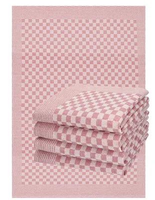 Produktbild von Betz 5er Set 50x70cm Geschirrtücher Baumwolle Meinor strapazierfähig und saugstark trocknergeeignet - Gastronomiequalität - Geschirrtücher BW rot