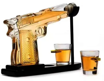 Zdjęcie produktu dla Zestaw do serwowania whisky Inovra - Elegancka karafka - Dwa kieliszki do whisky - Wysokiej jakości szkło - Unikalny prezent - Idealny dla miłośników whisky - Dekantator