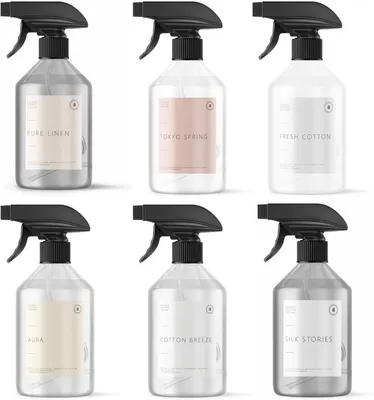 Produktbild von BOHORIA Premium Raumspray Set 6x500 ml – Luxus Raumduft Kollektion mit PURE LINEN, FRESH Baumwolle, AURA, TOKYO SPRING, SILK STORIES & Baumwolle BREEZE