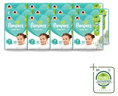 Imagen del producto de 12 pañales Pampers Active Baby Dry, talla 7, paquete grande - 12 unidades