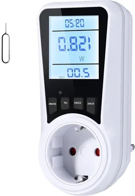 Immagine prodotto di Misuratore di consumo energetico - Monitoraggio dell'energia - Monitoraggio degli apparecchi - Protezione da sovraccarico - 16 A - Bianco