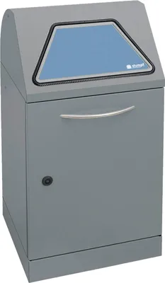 Produktbild von Wertstoffsammelbehälter, Volumen 45 l, handbetätigt, BxTxH 400x380x800 mm, verz. Innenbehälter, Korpus graualuminium