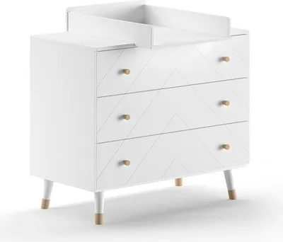 Produktbild von FURNLUX Wickeltisch Billy Weiss 100cm / Hauptfarbe: Weiß / Abmessungen: 100 x 74 x 100 cm