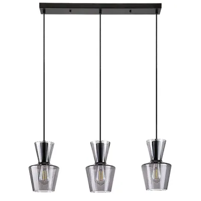 Image de Rabalux 72163 Suspension à 3 spots Abra, E27, noir-gris, ronde, style moderne, ø150 mm