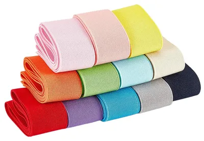 Produktbild von Inovra – Elastisches Band, 40 mm breit – 12-teiliges Farbsortiment – Zum Nähen – Stirnbänder – Hochzeitsstrümpchenbänder – Premium-Material – Nähgarn