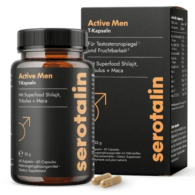 Produktbild von serotalin Active Men T-Kapseln für aktive Männer | Maca hochdosiert, Zink¹ & Shilajit