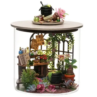 Produktbild von Miniatur Haus Bausatz für Erwachsene, Kreatives DIY Puppenhaus aus Holz, Dekoratives DIY Projekt, Blumenladen