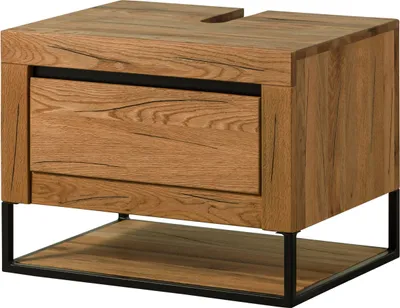 Image de MASSIVMOEBEL24 | Meuble sous-lavabo 70x50x52 en bois de chêne lombard huilé naturel MONTREUX #51