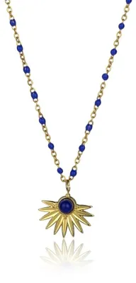 Produktbild von Vergoldete Damen-Halskette mit blauen Perlen EWN23039G