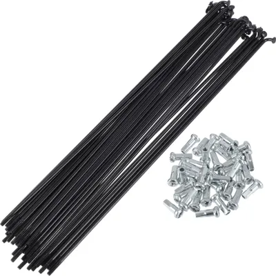 Produktbild von 1 Satz Universal-Fahrradspeichen 13G 223mm Länge Fahrradrad-Speichen-Nippel Schwarz 45 Stahl