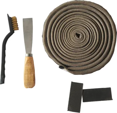 Produktbild von BBQNovation Ersatzset aus selbstklebendem Fiberglas / Fiberglas für Kamado. Enthält 2 x 2 Meter Glasfaser, Schaber, Bürste und 2 Verbindungsstücke