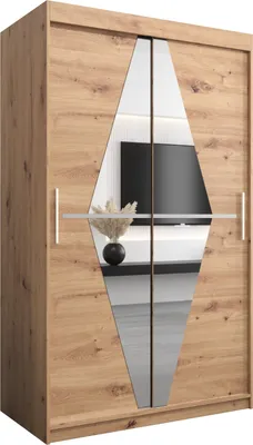 Produktbild von Kleiderschrank, Schiebetürenschrank Schlafzimmer, Schrank mit Spiegel BOLIWIA 120 cm