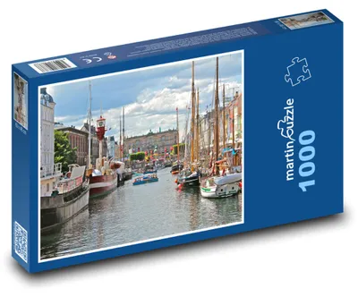 Produktbild von Puzzle 1000 Kopenhagen - Dänemark, Stadtkanal - martinpuzzle