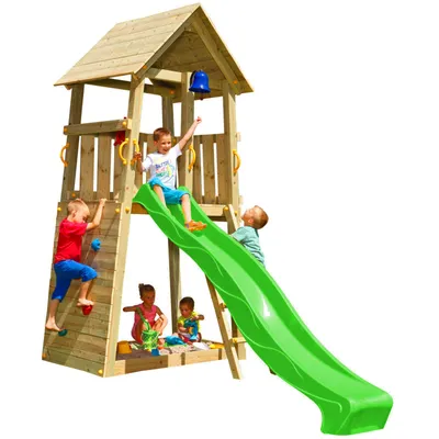 Produktbild von Spielturmking Spielturm BELVEDERE mit Rutsche - Grün 1,20 m DH206