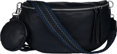 Produktbild von Bauchtasche (TTL-329) Umhängetasche Crossbody-Bag Hüfttasche Kunstleder Italy-Design D.BLUE